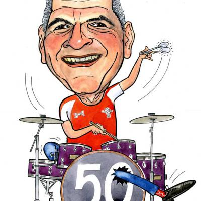 London Cartoonists Scott's 50th Caricature