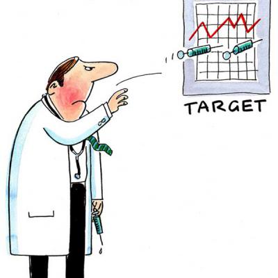 London Cartoonists, NHS Budget Targets Cartoon